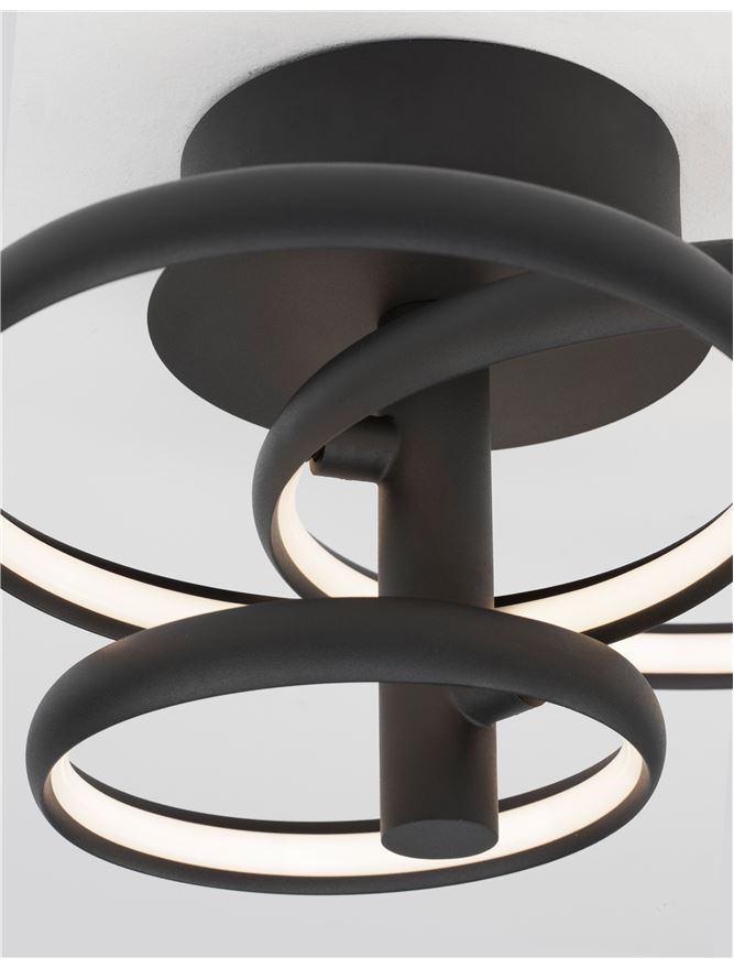 EMI Sandy Black Aluminium & Acrylic Adjustable Ceiling Light - ID 10584