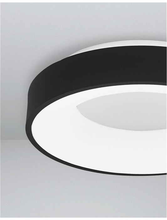 RAN Sandy Black Aluminium & Acrylic Dimmable Warm Light Ring Flush Small - ID 10612