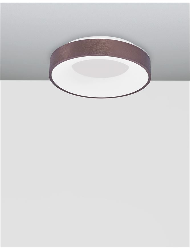 RAN Brushed Coffee Aluminium & Acrylic Dimmable Warm Light Ring Flush Small - ID 10614