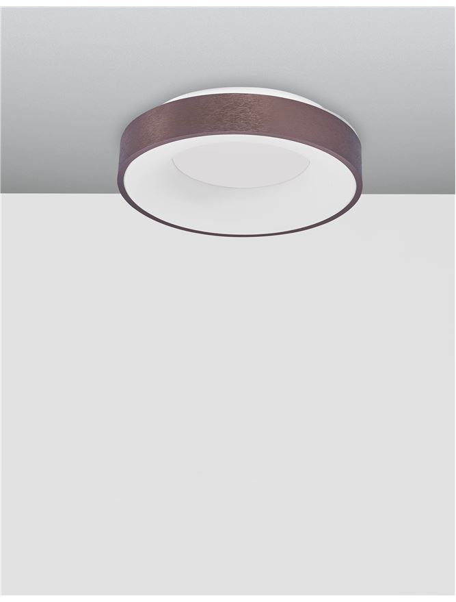 RAN Brushed Coffee Aluminium & Acrylic Dimmable Warm Light Ring Flush Small - ID 10614