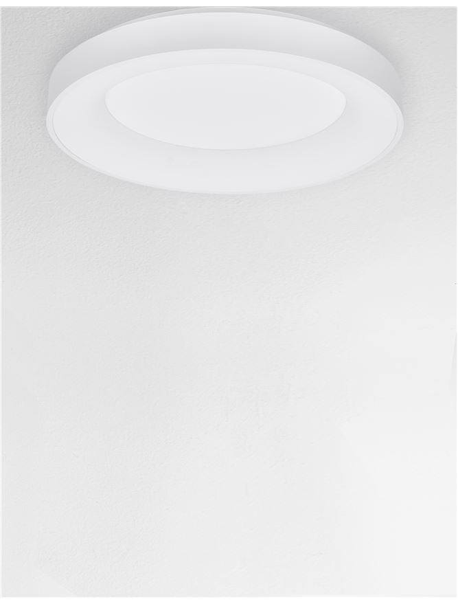 RAN Sandy White Aluminium & Acrylic Dimmable Warm Light Ring Flush Large - ID 10616