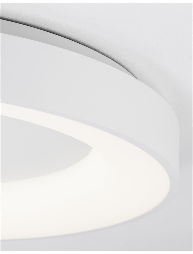 RAN Sandy White Aluminium & Acrylic Dimmable Warm Light Ring Flush Large - ID 10616