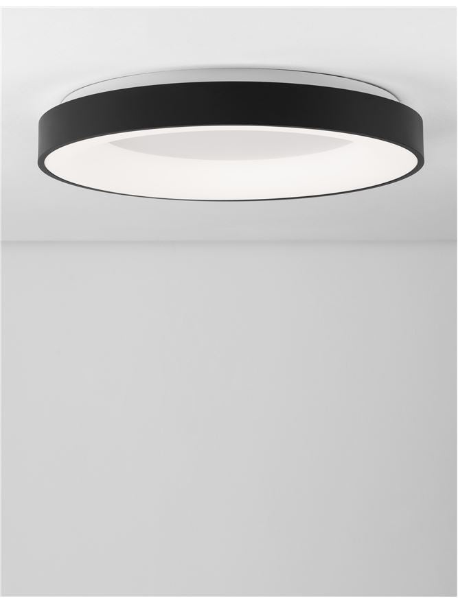 RAN Sandy Black Aluminium & Acrylic Dimmable Warm Light Ring Flush Large - ID 10617