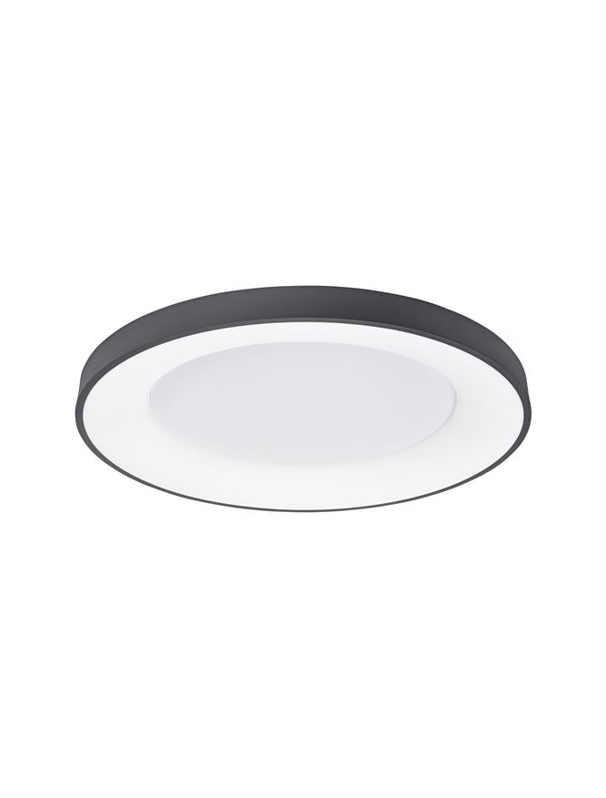RAN Sandy Black Aluminium & Acrylic Dimmable Warm Light Ring Flush Large - ID 10617