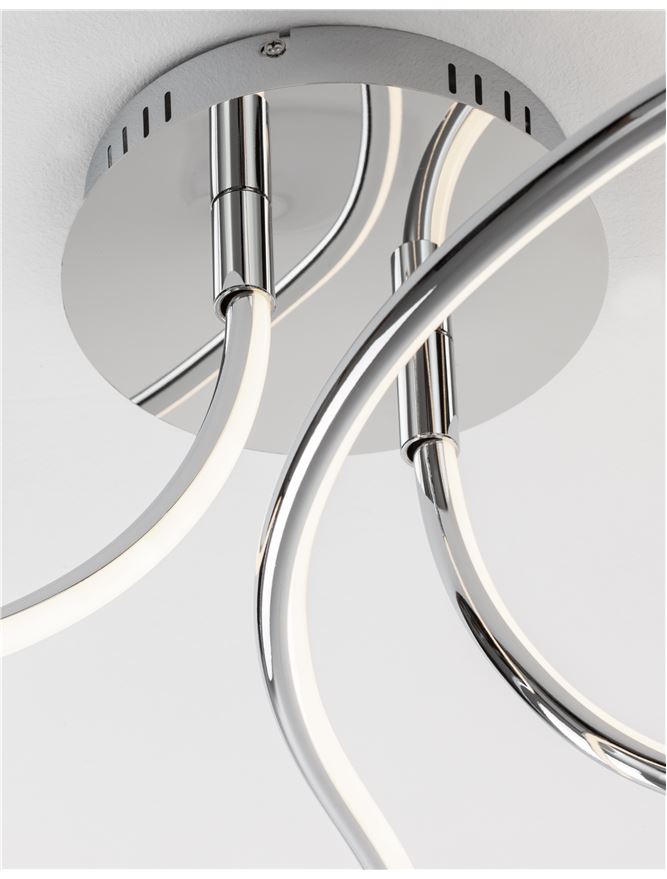 FUNG Chrome Aluminium & Acrylic Large Ceiling Light - ID 10582