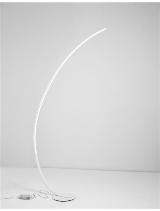PREM Sandy White Aluminium & Acrylic Arched Floor Light - ID 10438