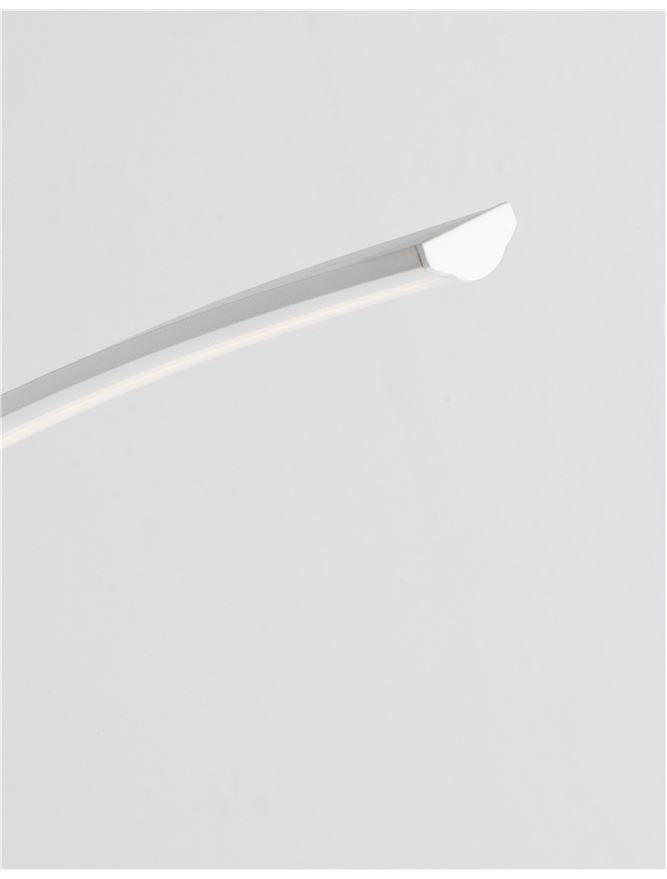PREM Sandy White Aluminium & Acrylic Arched Floor Light - ID 10438