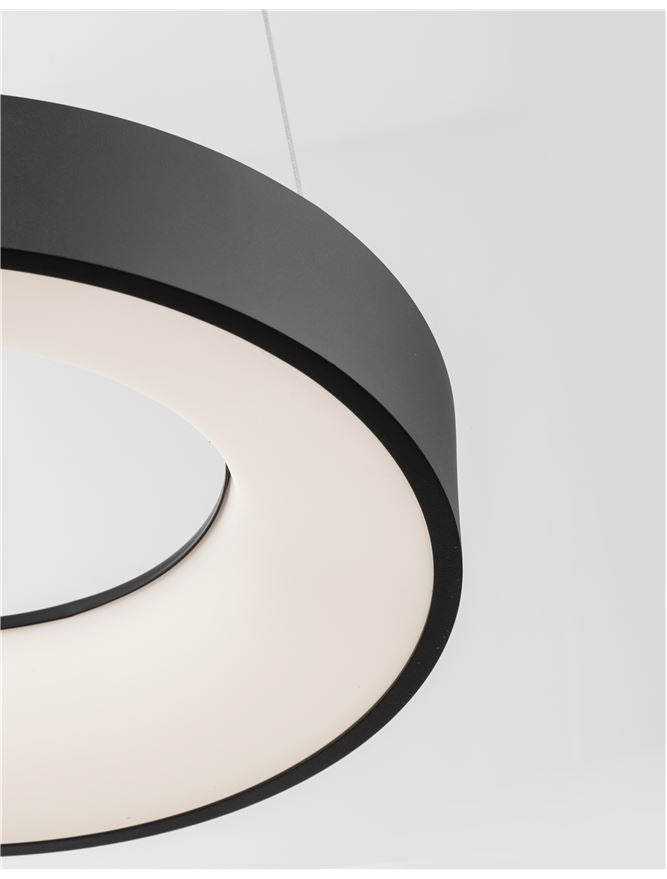 RAN Sandy Black Aluminium & Acrylic Dimmable Warm Light Ring Pendant Small - ID 10422