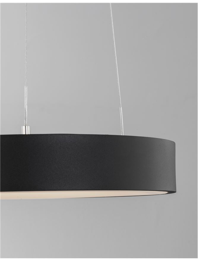 RAN Sandy Black Aluminium & Acrylic Dimmable Warm Light Ring Pendant Small - ID 10422