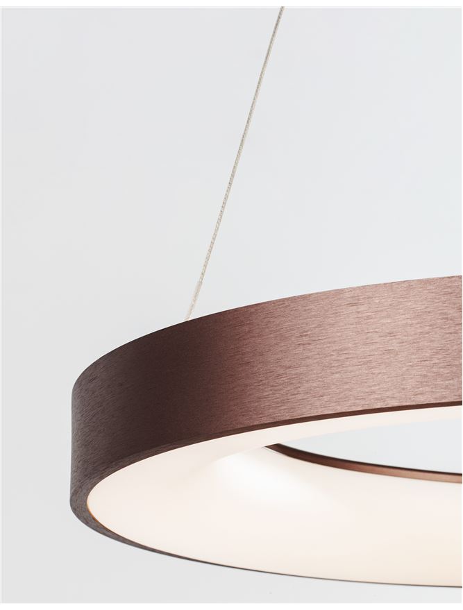 RAN Brushed Coffee Aluminium & Acrylic Dimmable Warm Light Ring Pendant Small - ID 10425