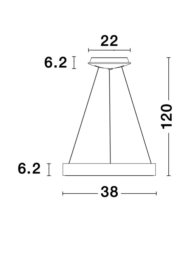 RAN Brushed Coffee Aluminium & Acrylic Dimmable Warm Light Ring Pendant Small - ID 10425