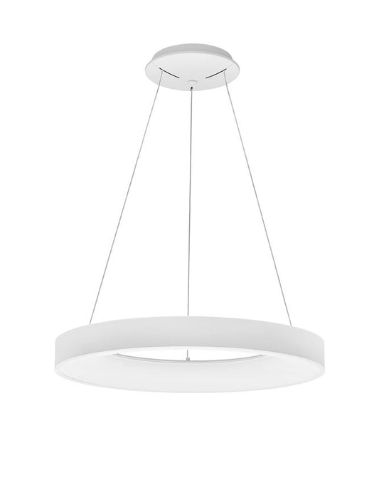 RAN Sandy White Aluminium & Acrylic Dimmable Warm Light Ring Pendant Large - ID 10417