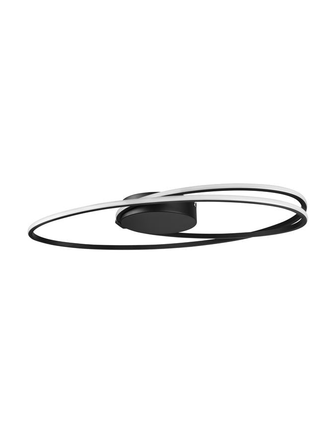 Viar Flush Matt Black Elliptical Ceiling Light - ID 10361