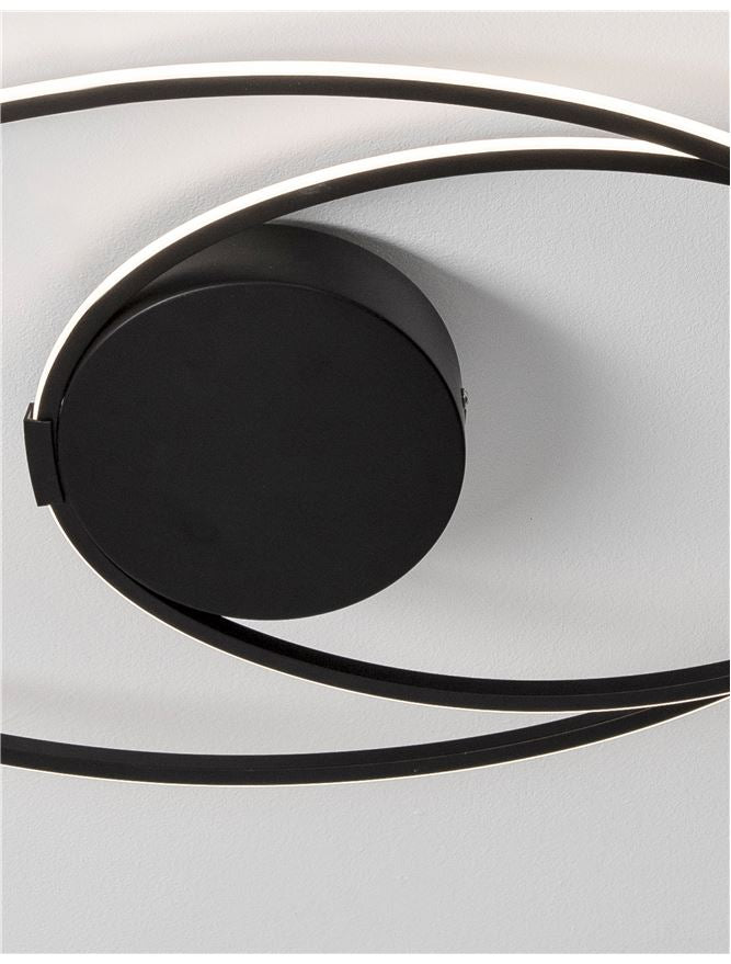 Viar Flush Matt Black Elliptical Ceiling Light - ID 10361