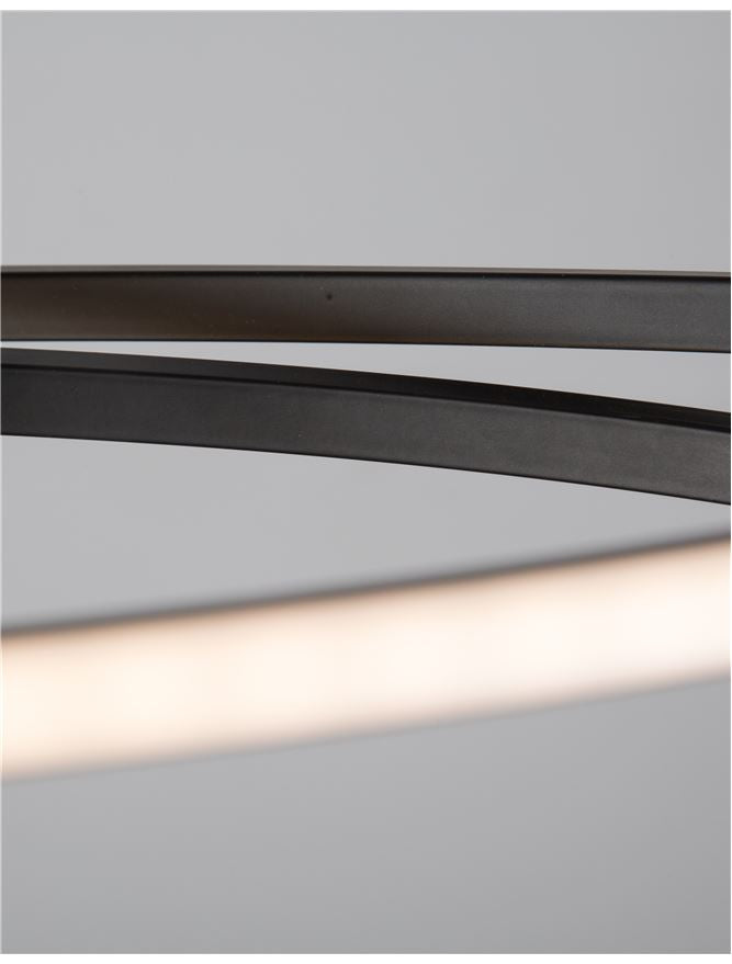 Viar Flush Matt Black Elliptical Ceiling Light - ID 10361