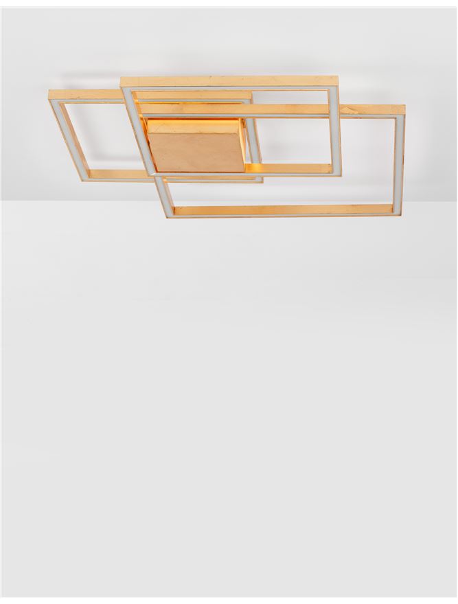 BIL Golden Leaf Aluminium & Acrylic Right Angle Medium Ceiling Light - ID 10574