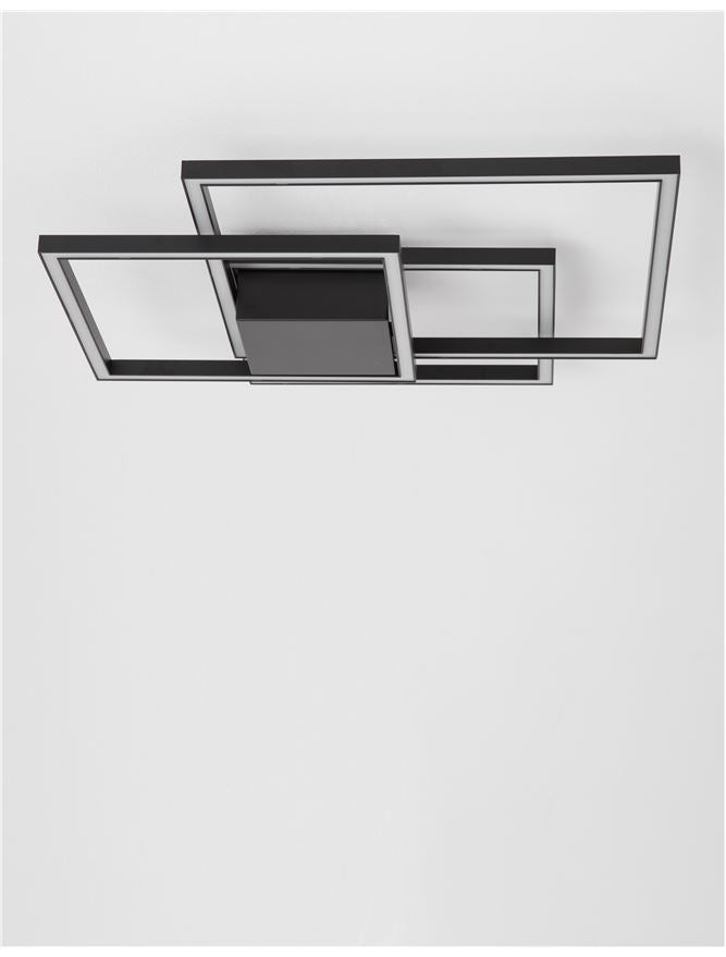 BIL Matt Black Aluminium & Acrylic Right Angle Medium Ceiling Light - ID 10571