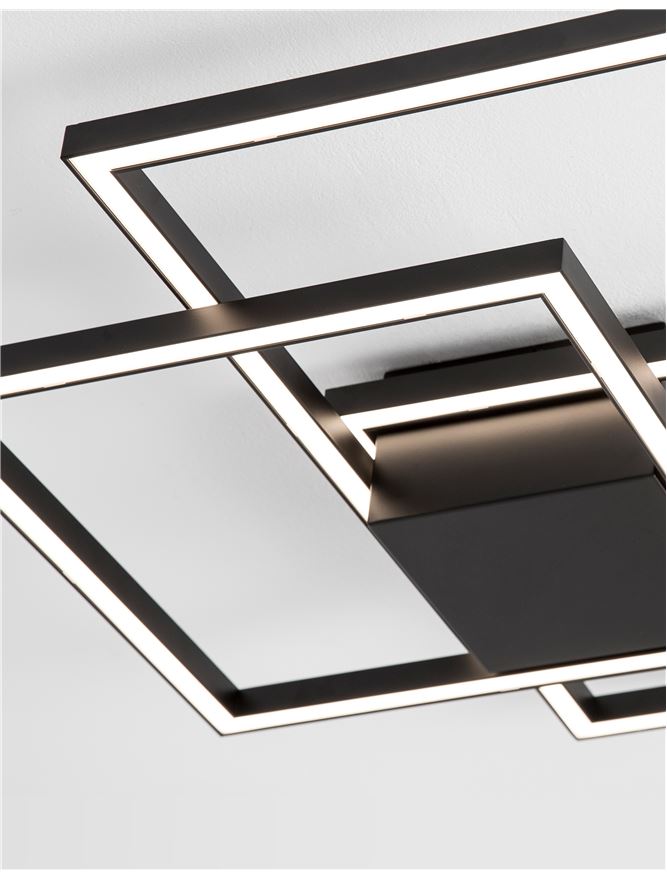 BIL Matt Black Aluminium & Acrylic Right Angle Medium Ceiling Light - ID 10571