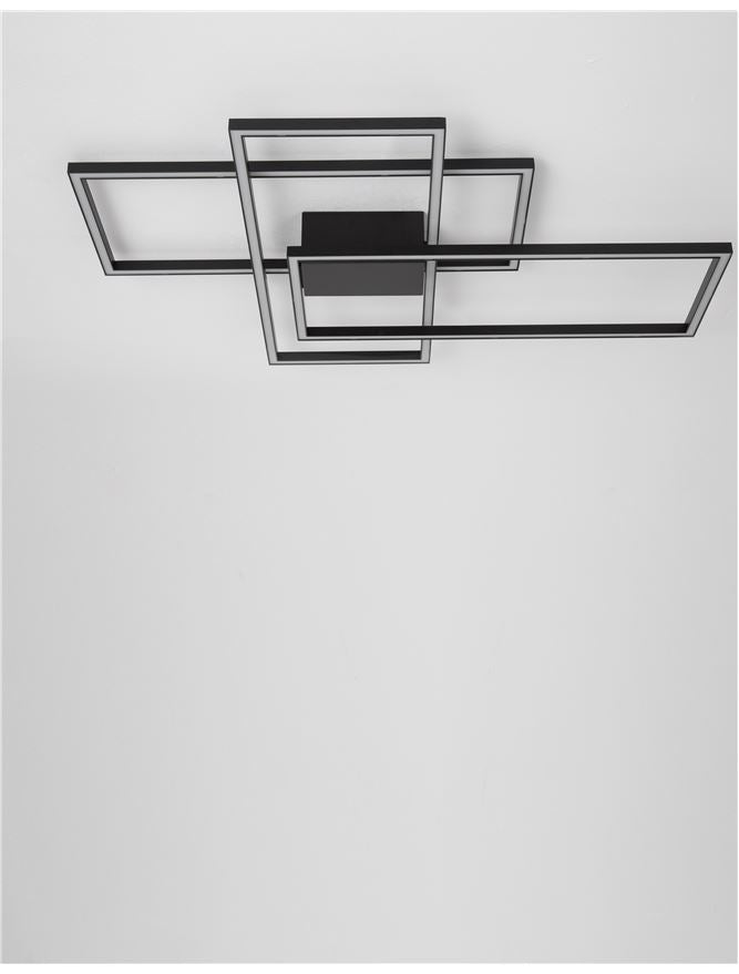 BIL Matt Black Aluminium & Acrylic Right Angle Large Ceiling Light - ID 10572