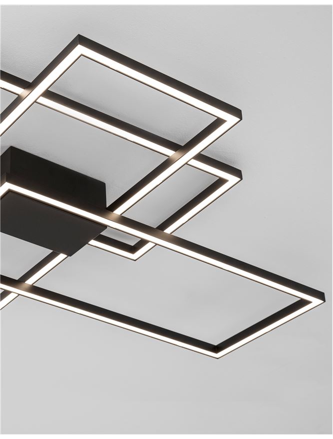 BIL Matt Black Aluminium & Acrylic Right Angle Large Ceiling Light - ID 10572