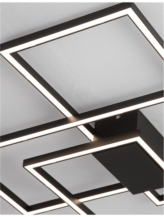 BIL Matt Black Aluminium & Acrylic Right Angle Large Ceiling Light - ID 10572