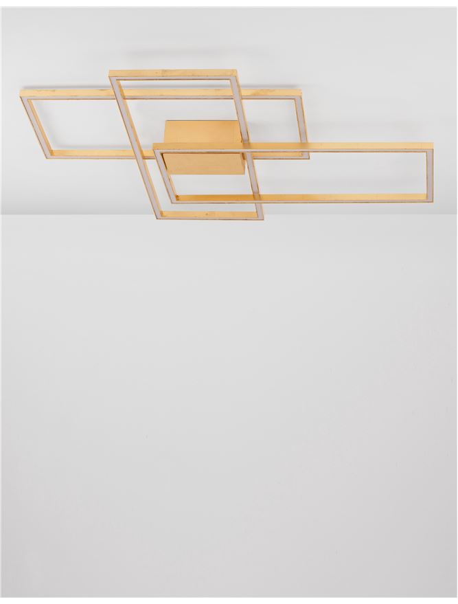 BIL Golden Leaf Aluminium & Acrylic Right Angle Large Ceiling Light - ID 10575