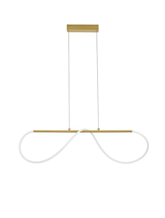 TIR Gold Aluminium & Acrylic Light Worm Linear Bar Pendant - ID 10096