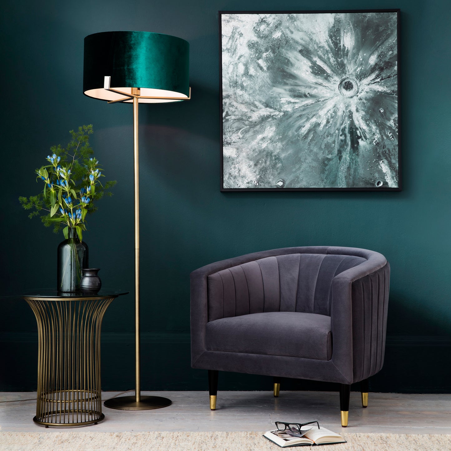 MBL Burwood Floor Lamp In Antique Brass - ID 11617