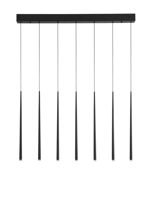 GIO Black Aluminium & Acrylic 7 Lamp Linear Bar Pendant - ID 9965