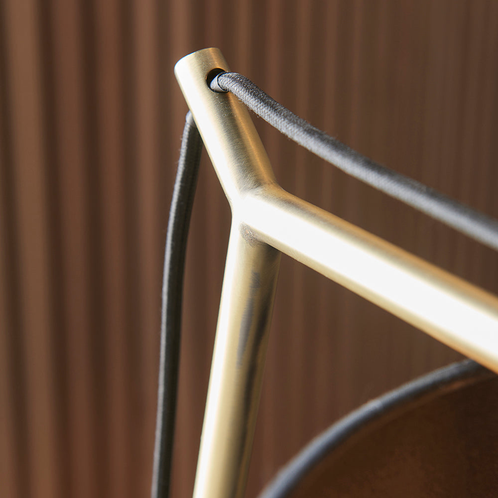 Leaning Matt Brass Table Lamp with Black Shade - ID  11029