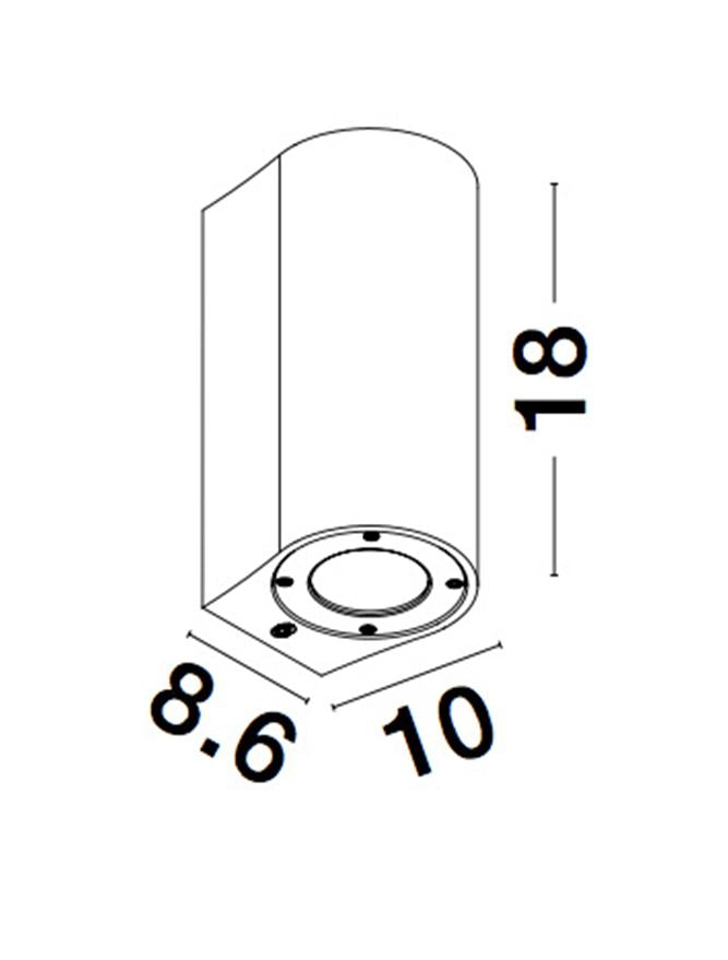 LID Grey Concrete Up / Down Light - ID 10861