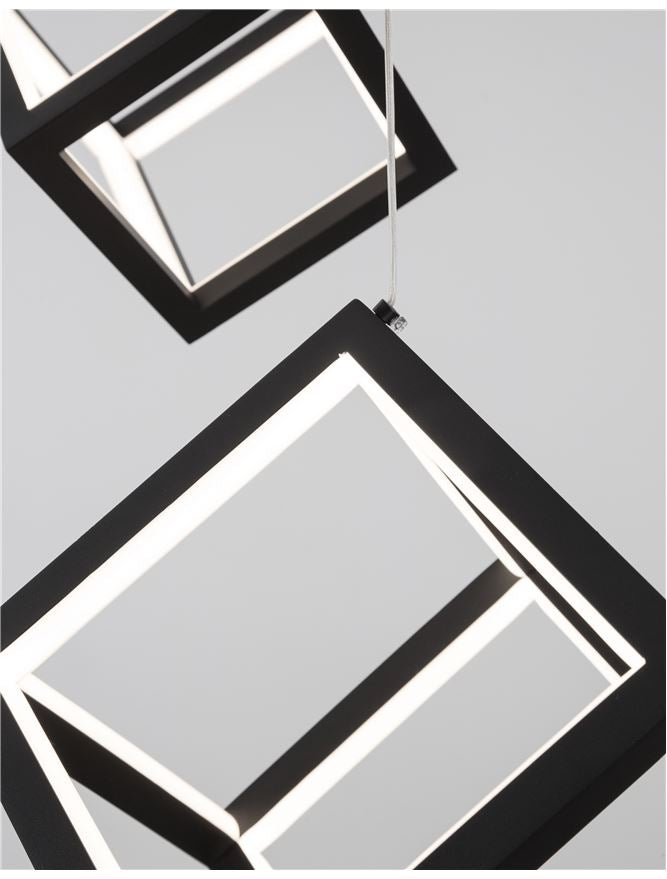 GAB Sandy Black Aluminium & Silicone Cube Multiple Drop Pendant - ID 10186