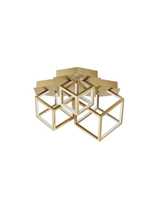 GAB Gold Aluminium & Silicone Cube Semi-Flush Ceiling Light - ID 10184