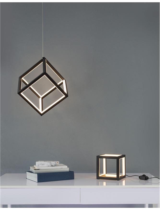 GAB Sandy Black Aluminium & Silicone Cube Pendant - ID 10185