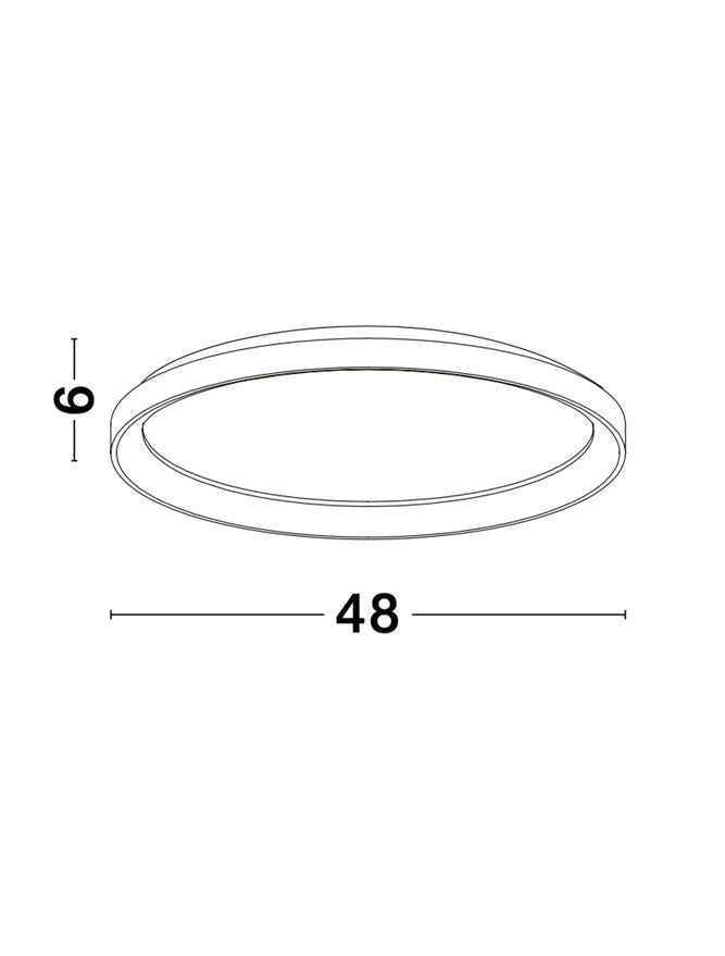 PER Dimmable Sandy White Aluminium & Acrylic Thin 48cm Ring Flush Medium - ID 10609
