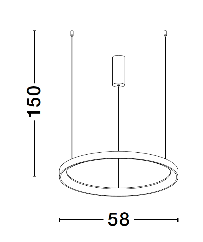 PER Dimmable Sandy White Aluminium & Acrylic Thin Ring Pendant Medium - ID 10217