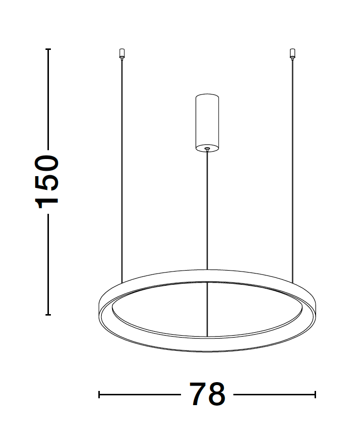 PER Dimmable Sandy Black Aluminium & Acrylic Thin Ring Pendant Large - ID 10221