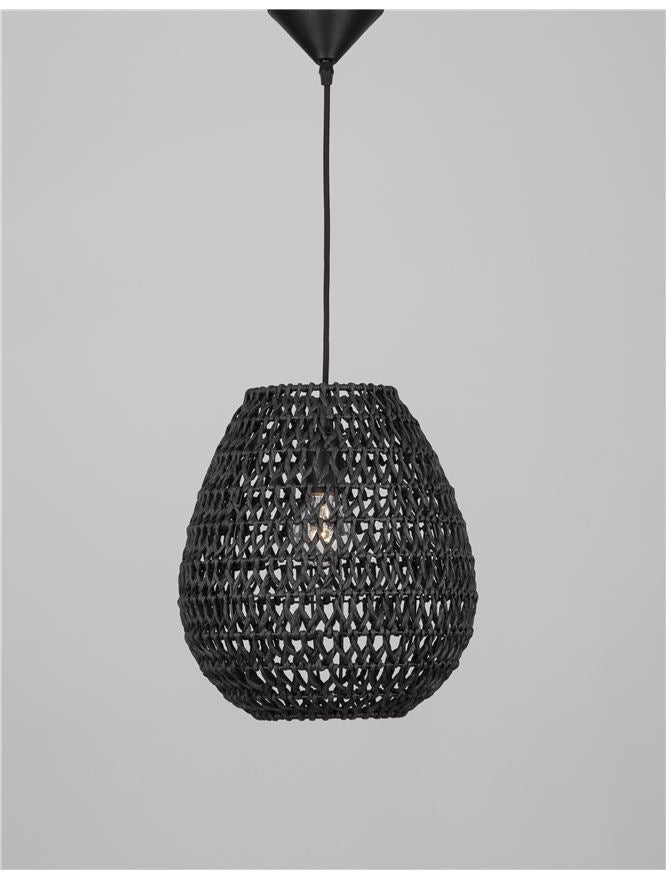GRI Black Paper With Black Fabric Cable & Base Single Pendant - ID 10444