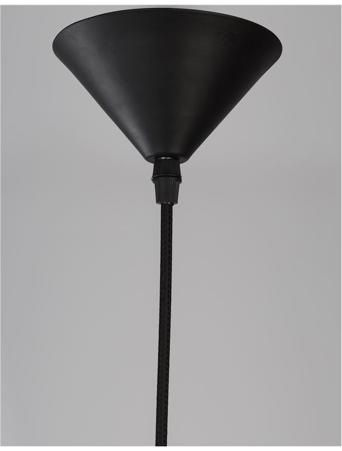 GRI Black Paper With Black Fabric Cable & Base Single Pendant - ID 10444