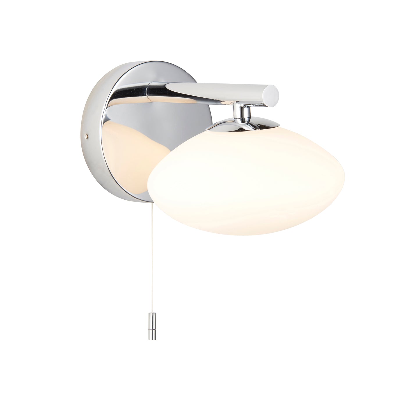 Polished Chrome & Clear Opal Glass IP44 Wall Light - ID 11666