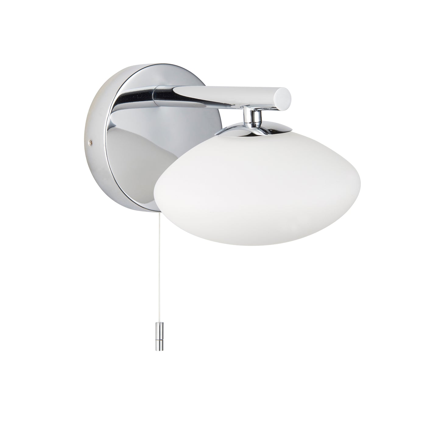 Polished Chrome & Clear Opal Glass IP44 Wall Light - ID 11666