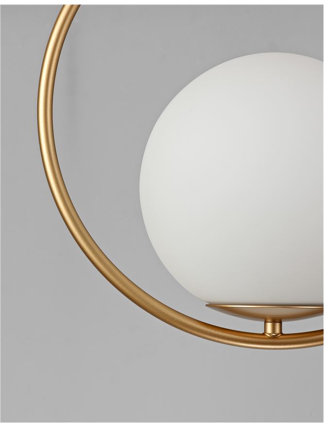 OBI Opal Glass With Brass Gold Metal 1 Light Large Single Pendant - ID 10405