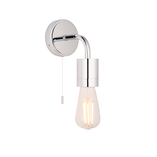 Polished Chrome Sleek One Lamp Bathroom Wall Light - ID 11650