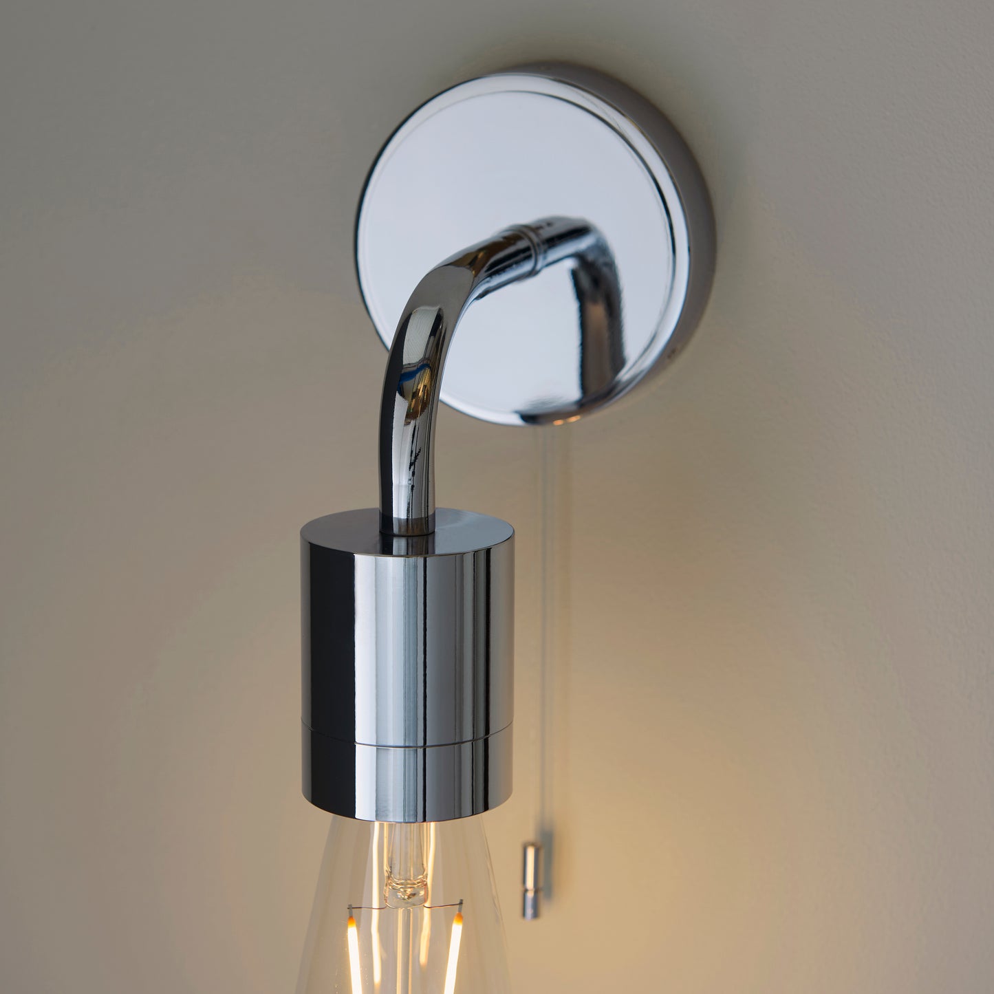 Polished Chrome Sleek One Lamp Bathroom Wall Light - ID 11650