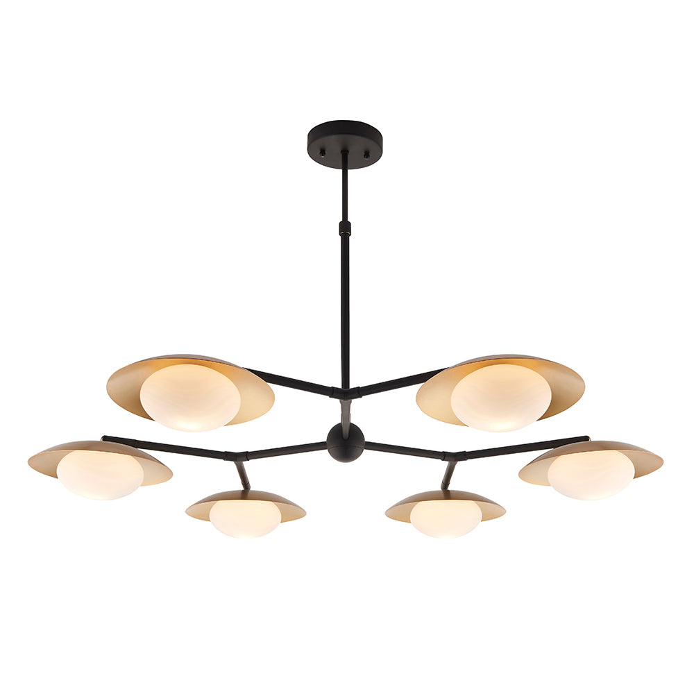 Opal Pebble Six Lamp Semi-Flush Adjustable Ceiling Light - ID 11014