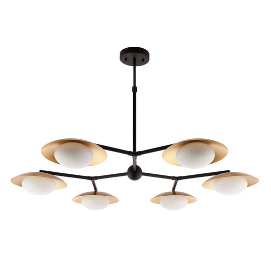 Opal Pebble Six Lamp Semi-Flush Adjustable Ceiling Light - ID 11014
