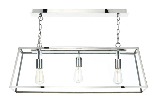 Academy Stainless Steel 3 Lamp Ceiling Light - London Lighting - 1