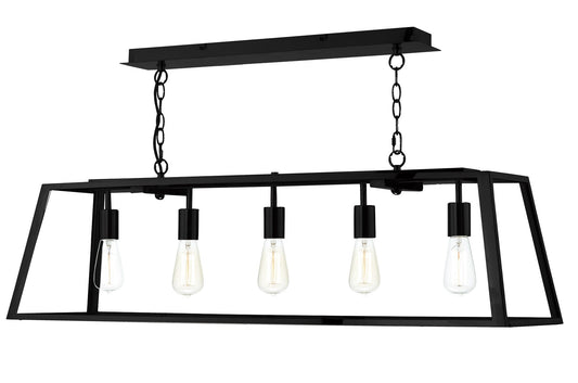 Academy Black 5 Lamp Ceiling Light - London Lighting - 1