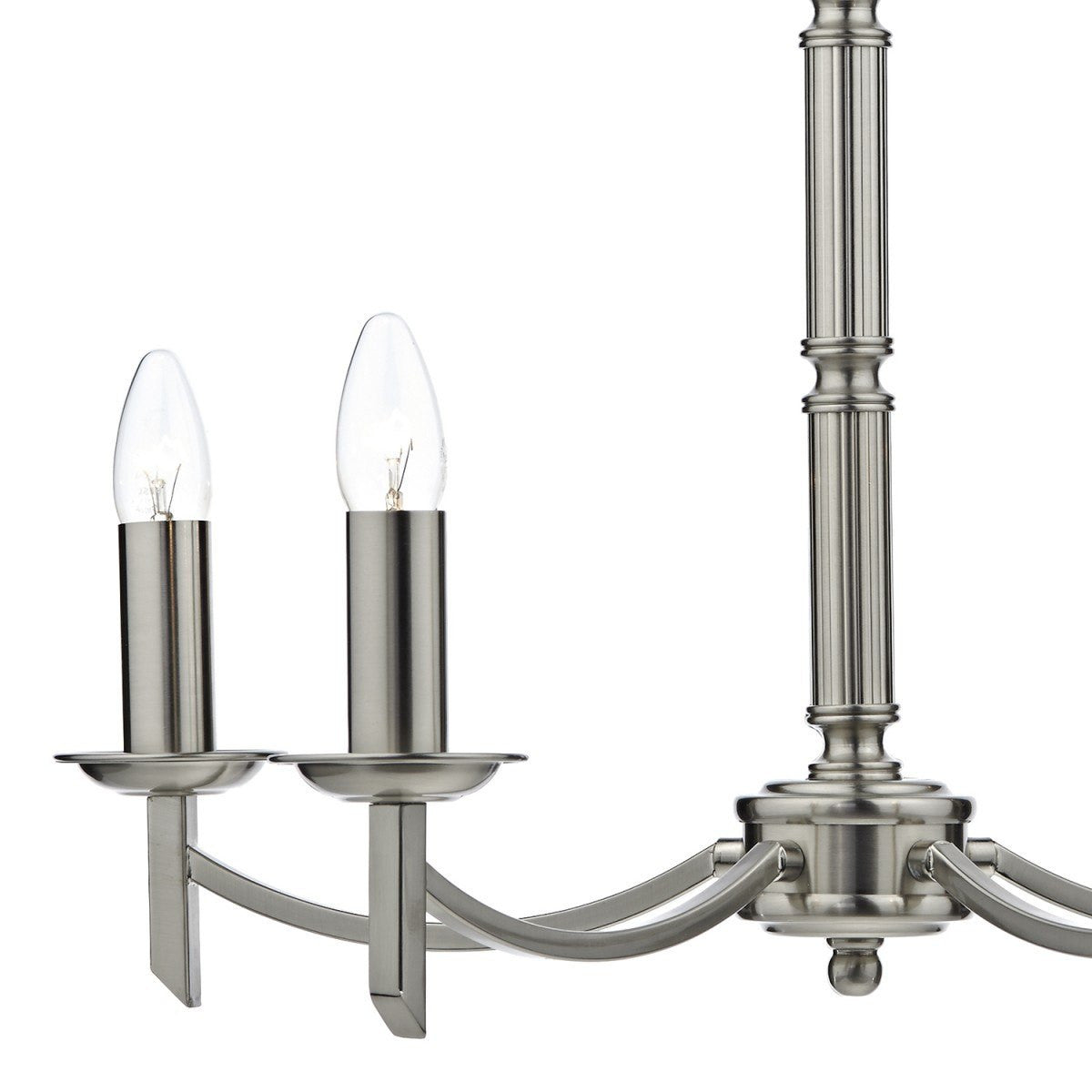 Ambassador Satin Chrome 5 Lamps Dual Mount Pendant Light - London Lighting - 4