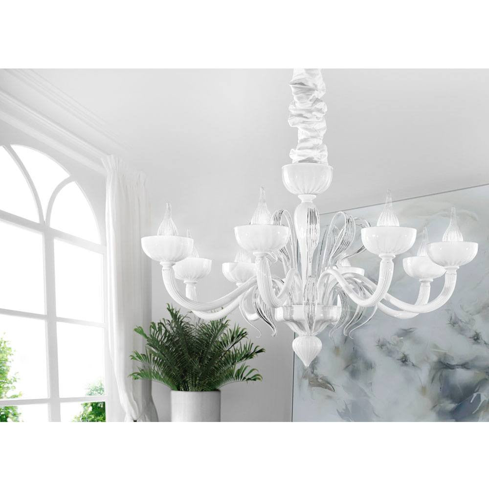 Epoque 6 Light Murano Glass Chandelier